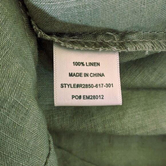 Bella Dahl Womens LG Green 100% Linen Pullover Tunic Top - Picture 7 of 9
